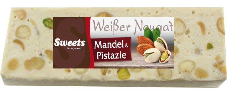 Weißer Nougat mit Pistazien & Mandeln / Нежная нуга с фисташками и миндалем